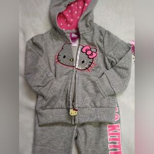 Hello kitty zip up jacket and sweat pants. 12 mo. Pink. NWT